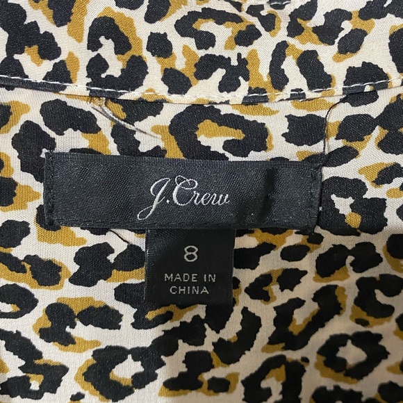 J. Crew 100% silk leopard button down blouse size 8 - Picture 6 of 10